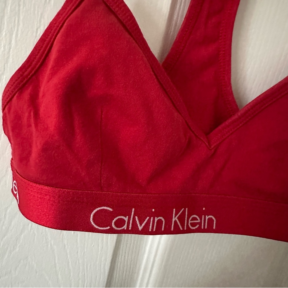 Red Calvin Klein Sports Bra - Picture 2 of 5